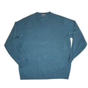 Vintage Hart‎ Schaffner Marx Extra Fine Merino Wool V Neck Sweater Mens 2XT
